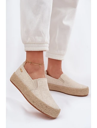 Dámské espadrilky na platformě Big Star TT274089 Béžové