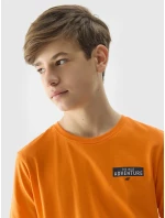 Chlapecké tričko z organické bavlny s potiskem 4F - oranžové Chlapecké tričko z organické bavlny s potiskem 4F - oranžové