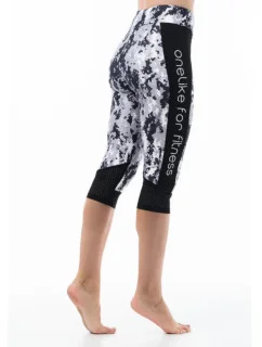 Dámské krátké černobílé sportovní legíny A6103 - Litex