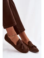 Dámské mokasíny ploché s třásněmi čokoládové Marilisse