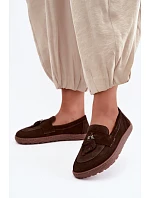Mokasiny Barefoot z přírodního semiše Zazoo 10220 Hnědé Mokasiny Barefoot z přírodního semiše Zazoo 10220 Hnědé