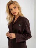 Dámský kabát LK PL 509128 .19 tmavě hnědá - FPrice Dámský kabát LK PL 509128 .19 tmavě hnědá - FPrice