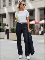 Dámské džíny bootcut s vysokým pasem tmavě modré FashionStreet UY2956