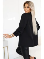 588-1 Dámské klasické sako s projmutými rukávy - ČERNÉ