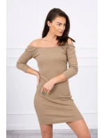 Pruhované vypasované šaty camel Pruhované vypasované šaty camel