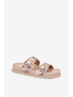 Vzorované Dámské Pantofle Na Platformě Béžové Sorina