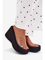 Dámské sandály na platformě s průhledným páskem Černé Zolretia