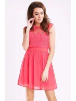 Dámské společenské šaty s rozšířenou sukní EMAMODA malinové - Malinová / L - YNS Dámské společenské šaty s rozšířenou sukní EMAMODA malinové - Malinová / L - YNS