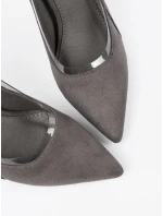 Trendy  lodičky dámské šedo-stříbrné na jehlovém podpatku