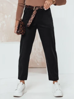 Dámské kalhoty LEOCINCIN v jedné velikosti s páskem černé FashionStreet UY2260