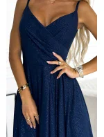 299-10 CHIARA elegantní maxi dlouhé šaty bez ramínek - GRANITE WITH BROKEN 299-10 CHIARA elegantní maxi dlouhé šaty bez ramínek - GRANITE WITH BROKEN