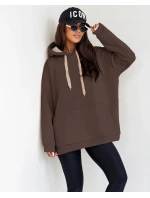 Hrubší dámská klokaní mikina v čokoládové barvě (82131) Hrubší dámská klokaní mikina v čokoládové barvě (82131)