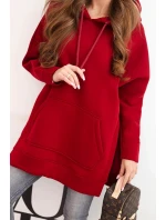 Bunda s rozparky na bocích vínová Bunda s rozparky na bocích vínová