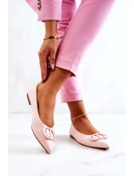 Semišové špičaté baleríny světle Růžové Neriso