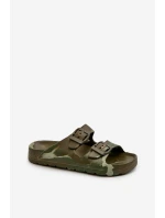 Lehké Dětské Pěnové Žabky S Sponami Tmavě Zelené Adirnaca