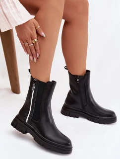 Kotníkové boty dámské zateplené černé Solenne