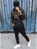 Pánská mikina s potiskem černá FashionStreet BX5311 Pánská mikina s potiskem černá FashionStreet BX5311