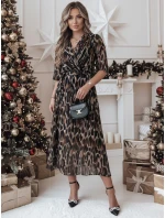 TIGRISSA one size midi šaty černo-hnědé FashionStreet EY2546 TIGRISSA one size midi šaty černo-hnědé FashionStreet EY2546