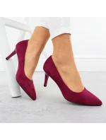 Dámské semišové lodičky na jehlovém podpatku fuchsiové barvy Sergio Leone 1336