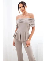 Dámský bavlněný komplet s krátkým rukávem a šortkami žlutý Dámský bavlněný komplet s krátkým rukávem a šortkami žlutý