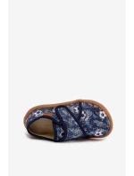Dětské domácí boty pro kluky na suchý zip Barefoot Froddo G1700438-6 tmavě modré