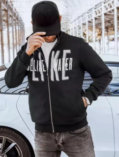 Pánská mikina na zip s potiskem černá FashionStreet BX5413