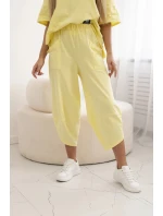 Bavlněný komplet halenka + kalhoty citrit