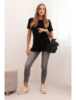 Dámská blůza s volánem dole černá Dámská blůza s volánem dole černá