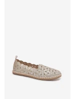 Dámské nazouvací baleríny s květinami zlaté Vennice Dámské nazouvací baleríny s květinami zlaté Vennice