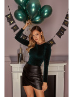 M568 Faux Leather Wrap Mini Skirt - black