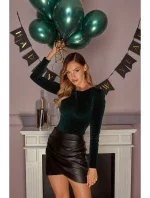 M568 Faux Leather Wrap Mini Skirt - black