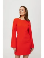 K190 Mini šaty s dělenými rukávy - červené