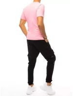 FashionStreet pánská růžovo-černá tepláková souprava AX0367