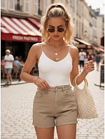 Dámské džínové kraťasy v kamelové barvě FashionStreet SY0553