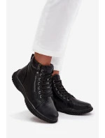 Dámské boty s teplou podšívkou z eko kůže Černé Ulverina