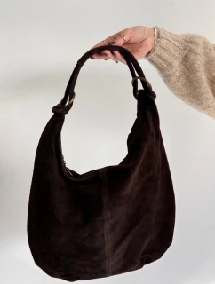 Kabelka z přírodního semiše čokoládová Floriah