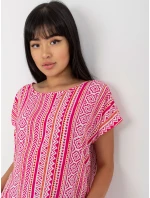 Dámská halenka D73771R10978P bílá a růžová - FPrice Dámská halenka D73771R10978P bílá a růžová - FPrice