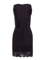 M864 Mini šaty s krajkovými panely - černé M864 Mini šaty s krajkovými panely - černé