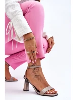 patentované sandály na podpatku Šede Owen