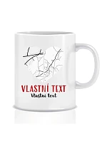 Personalizovaný klasický bílý keramický hrníček 300 ml - Dvě místa, jedno srdce Personalizovaný klasický bílý keramický hrníček 300 ml - Dvě místa, jedno srdce