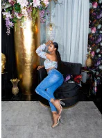 Dámský sexy volánkový top Carmen T80149 Růžová s květinovým vzorem - Style fashion Dámský sexy volánkový top Carmen T80149 Růžová s květinovým vzorem - Style fashion