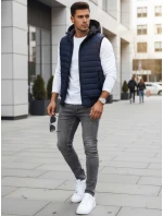 Pánská tmavě modrá vesta FashionStreet TX4236