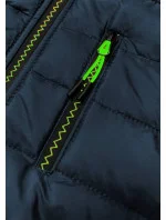 Tmavě modro-šedá sportovní pánská bunda z různých spojených materiálů (8M910-215) Tmavě modro-šedá sportovní pánská bunda z různých spojených materiálů (8M910-215)