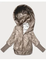 Cienka kurtka damska z dzianinowymi ściągaczami Goodlookin beżowa (B8575-12)