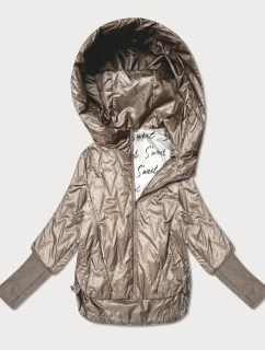 Cienka kurtka damska z dzianinowymi ściągaczami Goodlookin beżowa (B8575-12)