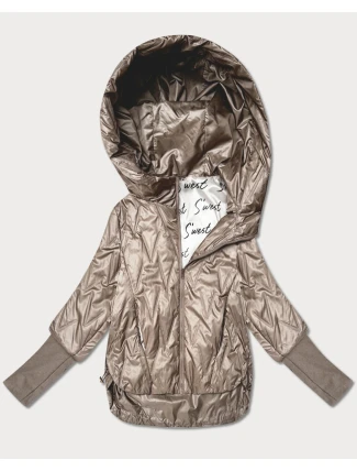 Cienka kurtka damska z dzianinowymi ściągaczami Goodlookin beżowa (B8575-12)