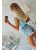 Body bez ramínek v mátové barvě Body bez ramínek v mátové barvě