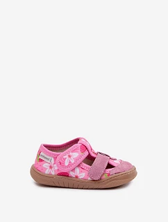 Dětské pantofle Barefoot Milami Růžové Jahody Lumi