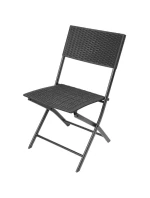 BALKONOVÝ NÁBYTEK SET STŮL 58X58X70CM A 2 ŽIDLE ČERNÁ