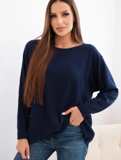 Dámský svetr s delším zadním dílem a embosovanou hvězdou granátový